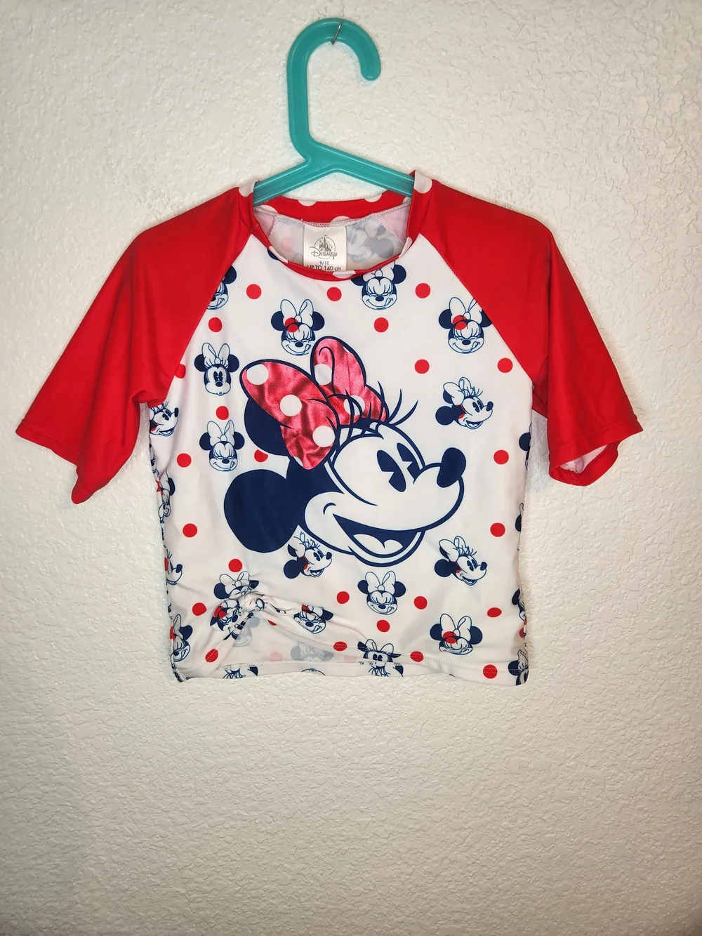 Disney store Minnie Mouse 50+ Swim Top Size Girl's 10 rash guard